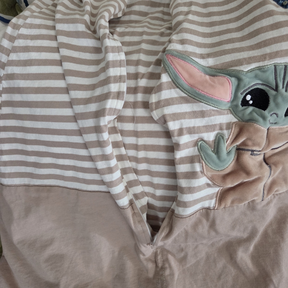 Star Wars Baby Yoda Beige & White Striped Sleep Sack